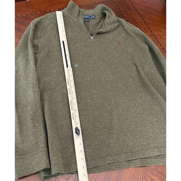Ralph Lauren Polo Men's XL Half Zip Pullover Sweater Forest Green Long Sleeve - Picture 8 of 11